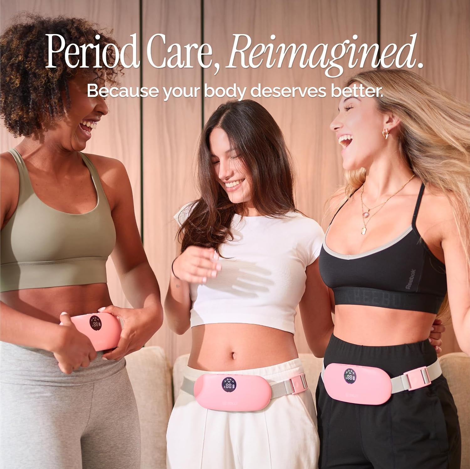 Portable Menstrual Heating Pad for Period Cramps – Rechargeable Cordless Heating Belt