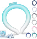 Ice Ring Neck Cooler, Gel Cooling Tube, Wearable Neck Wrap for Instant Summer Cooling & Heat Relief(Gradient Blue,L)