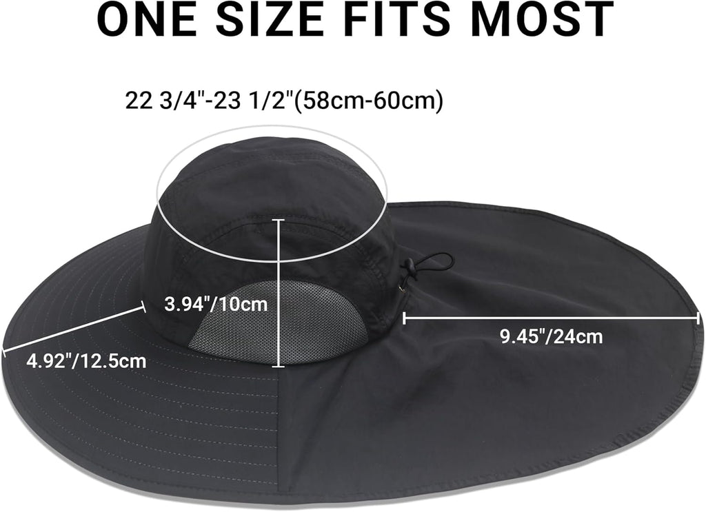 Sun Hat with Neck Flap for Men and Women – UPF 50+ UV Protection Wide Brim Bucket Hat for Fishing, Hiking, Safari and Outdoor Activities