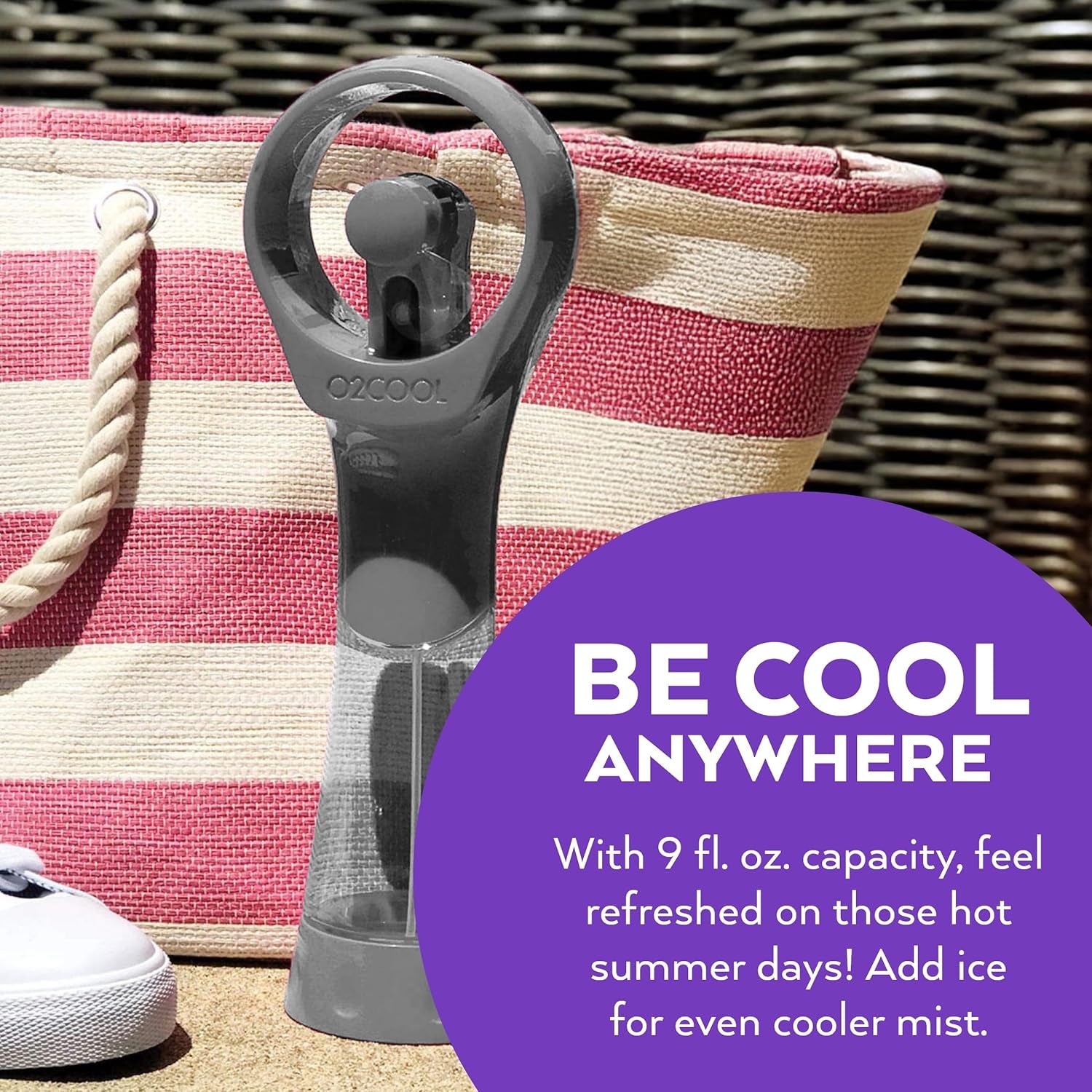 Elite Handheld Misting Fan – Battery Powered Personal Cooling Fan with Water Mist Spray