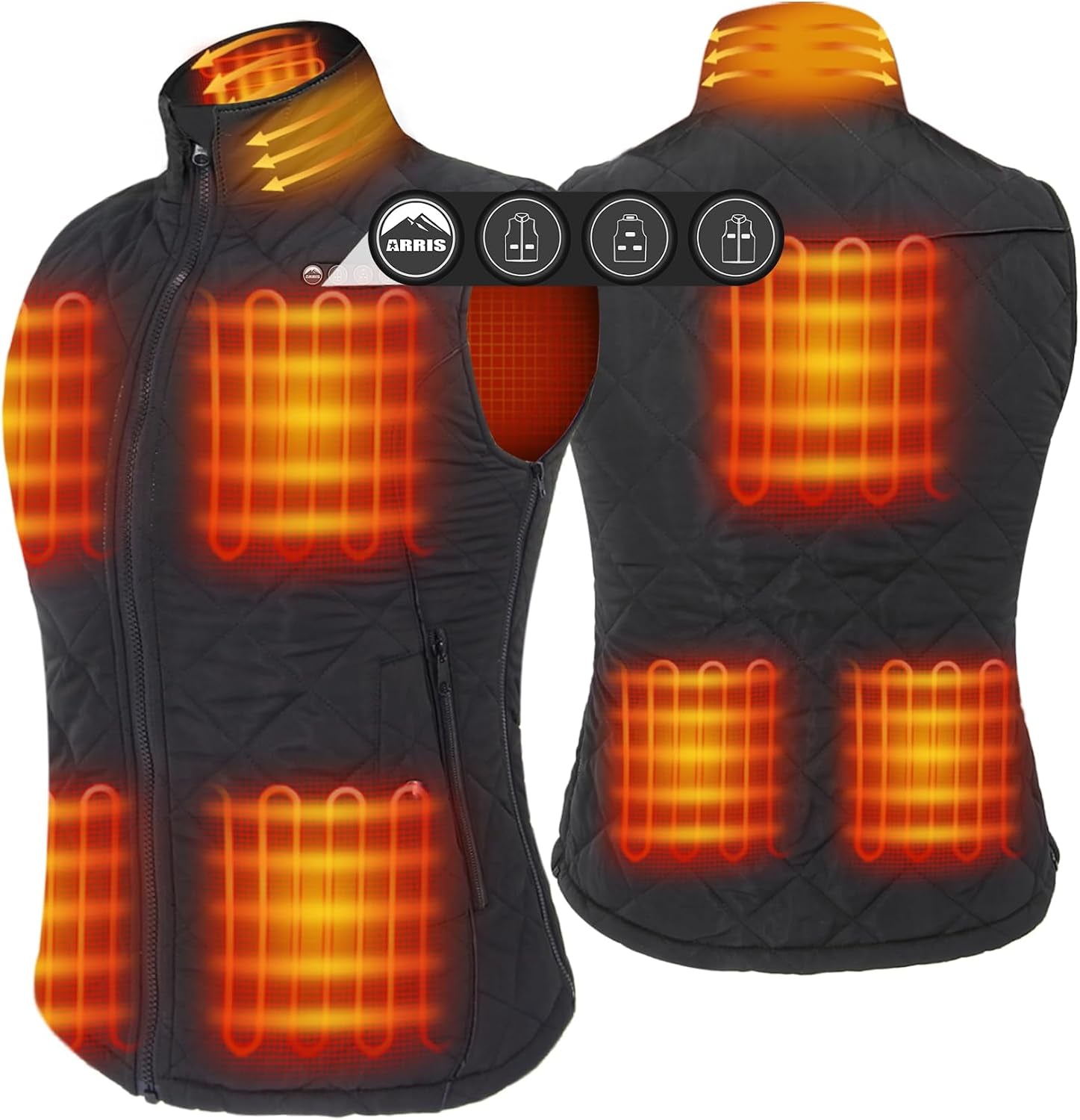 Women's Adjustable Heated Vest – Rechargeable Heated Vest with 7.4V Battery Pack