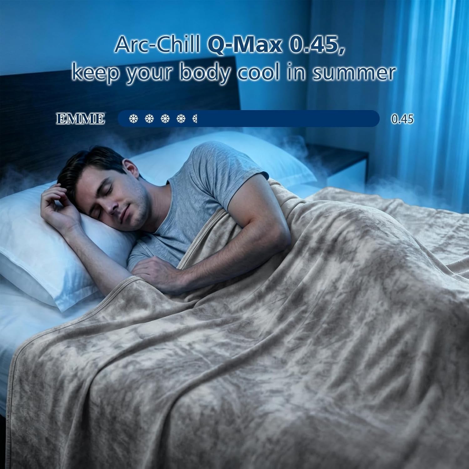 Arc-Chill Cooling Throw Blanket – Lightweight Q-Max 0.45 Cooling Fiber Blanket for Hot Sleepers