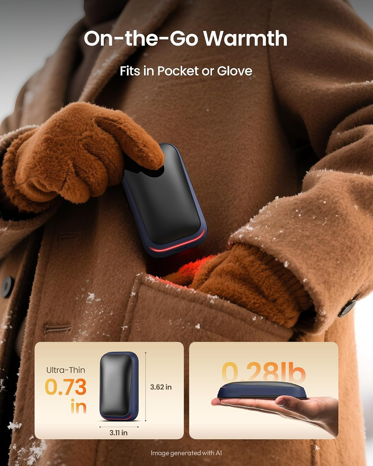 Rechargeable Electric Hand Warmers – 2-Pack Magnetic Pocket Hand Warmers with 3 Heat Levels