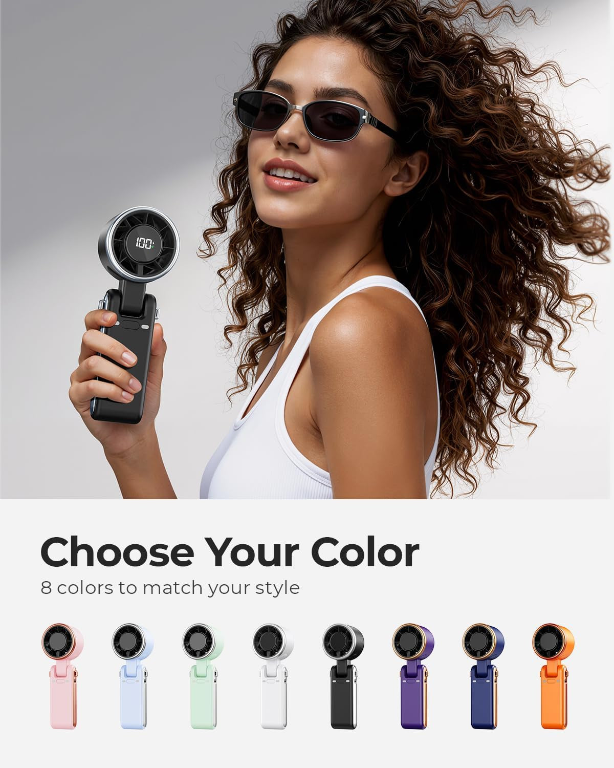 Portable Turbo Handheld Fan – 4000mAh Rechargeable Personal Fan with 5 Speed Settings