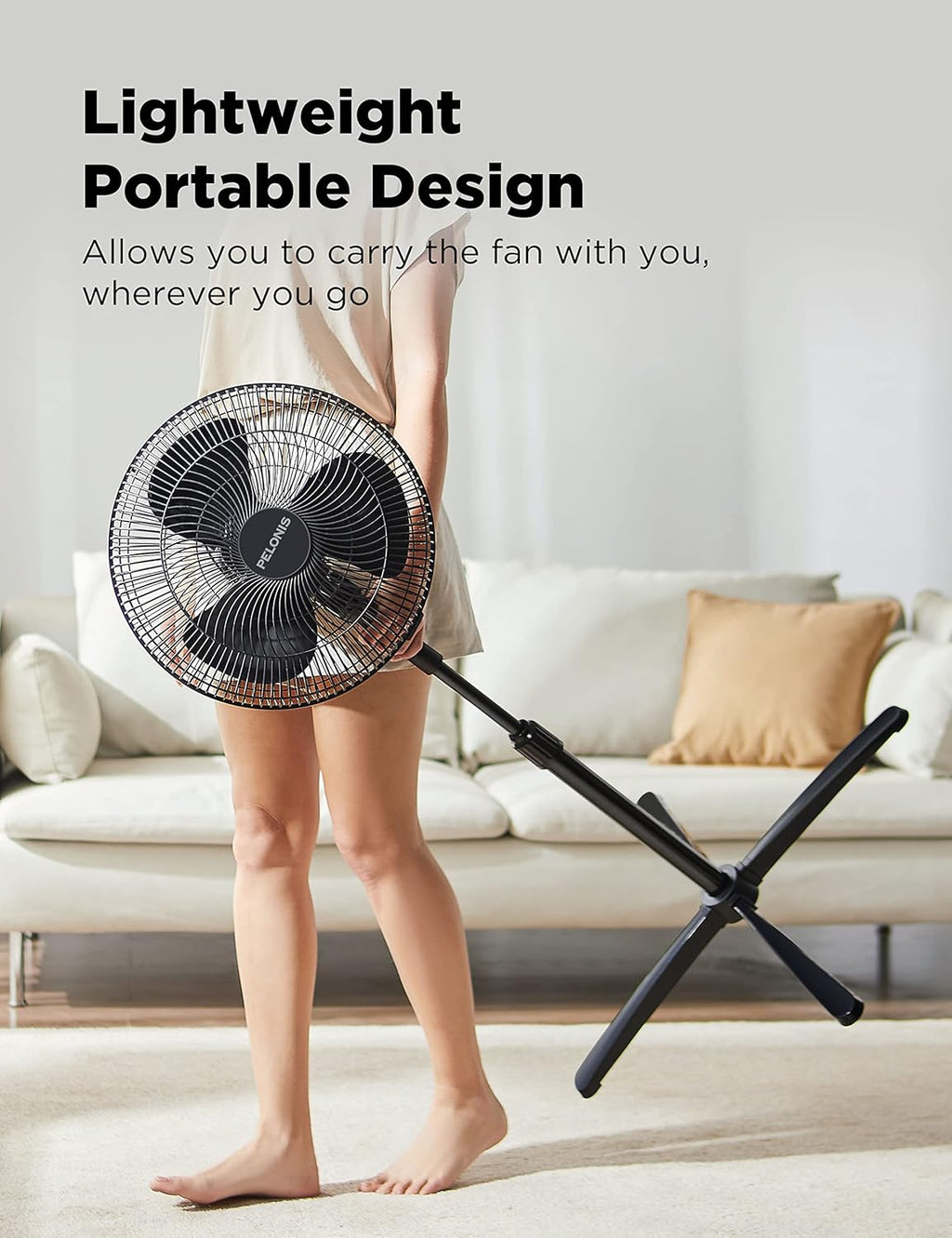 16-Inch Oscillating Pedestal Fan – Adjustable Height Standing Fan with 3 Speed Settings