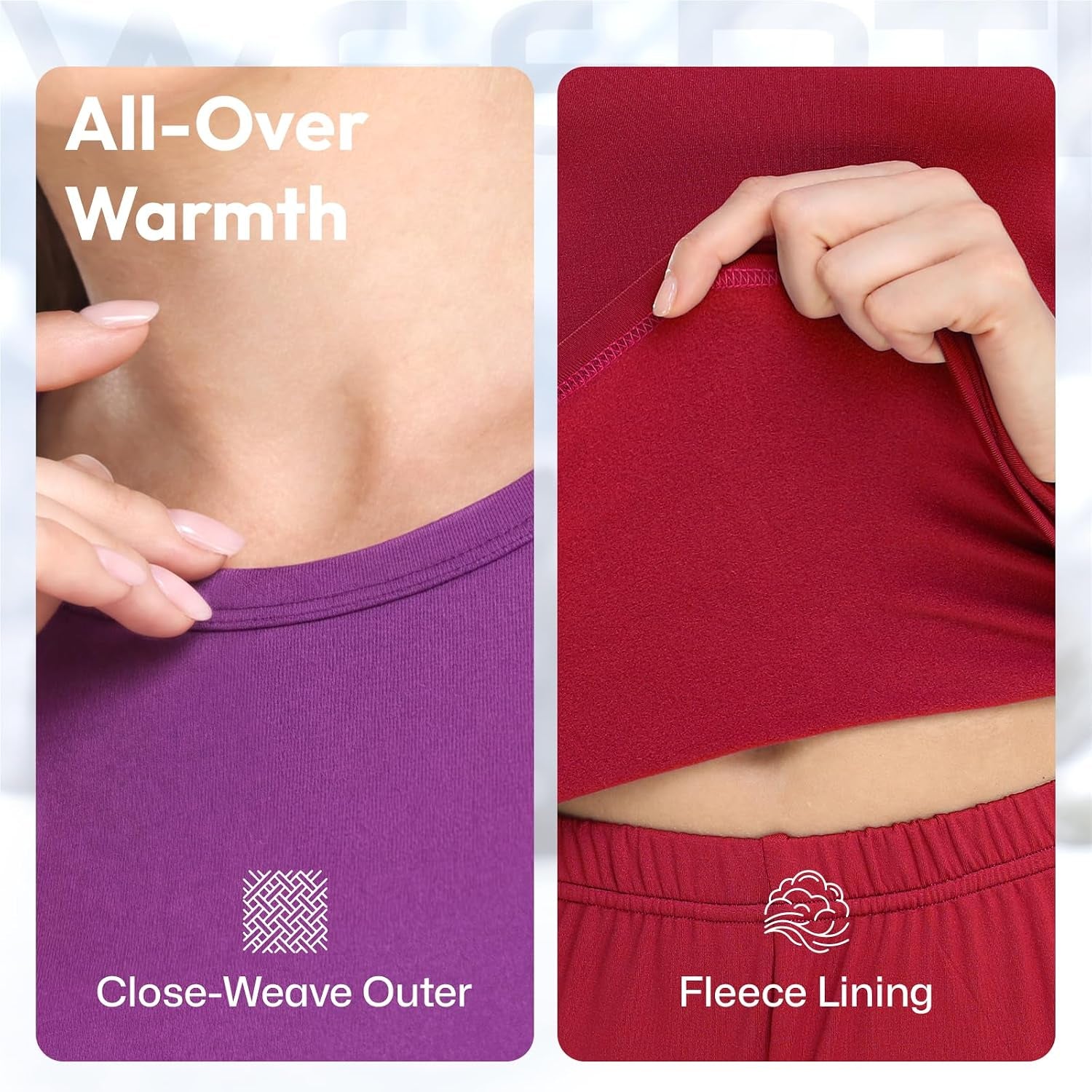 Women's Thermal Underwear Set – Fleece-Lined Long Johns Base Layer