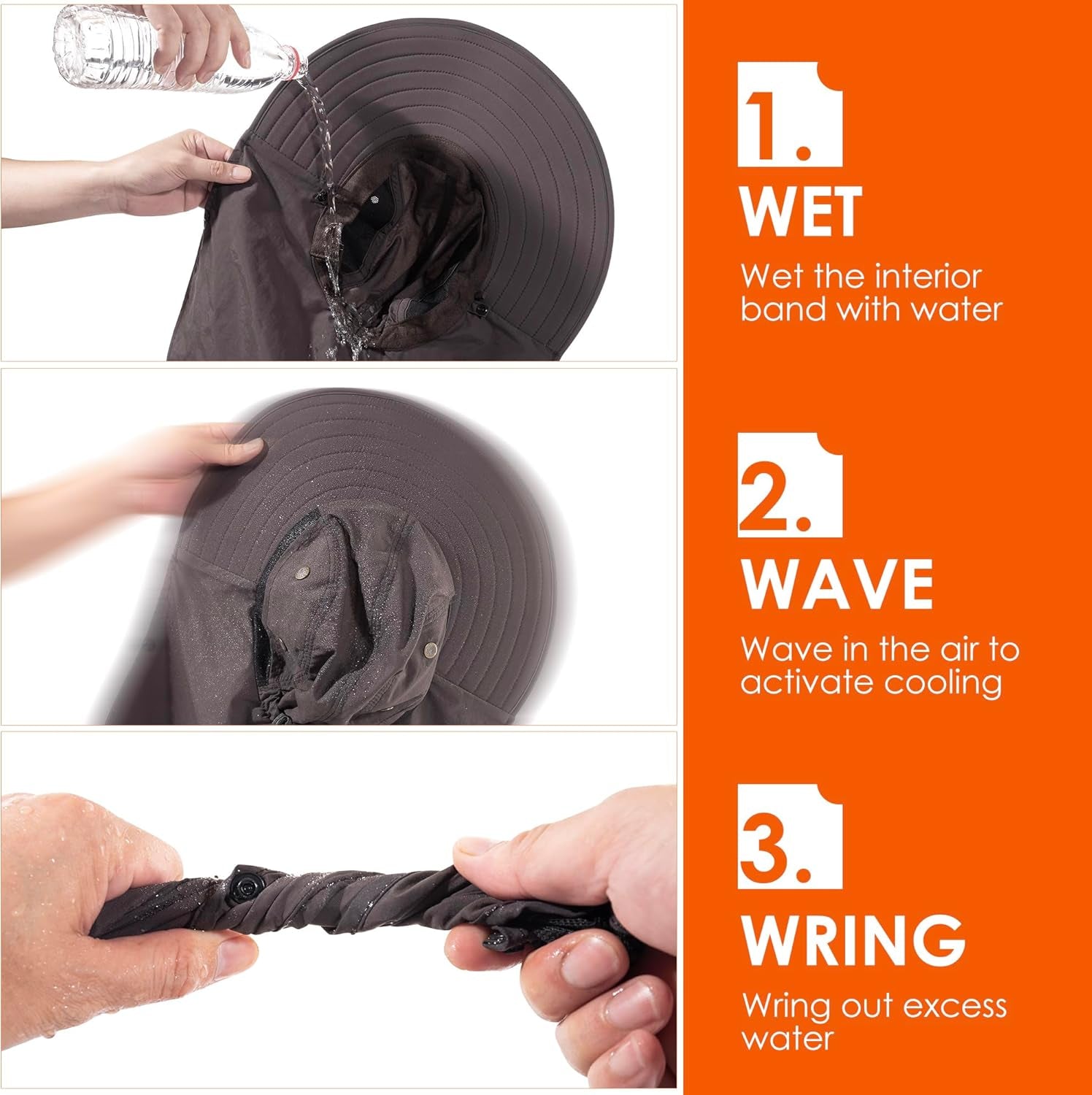 Sun Hat with Face Cover and Neck Flap – UPF 50+ Wide Brim Fishing Hat for Men and Women, Full Coverage UV Protection for Hiking, Camping and Outdoor Activities