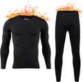 Men's Thermal Long Johns Set – Fleece-Lined Base Layer Top & Bottom for Winter, Skiing