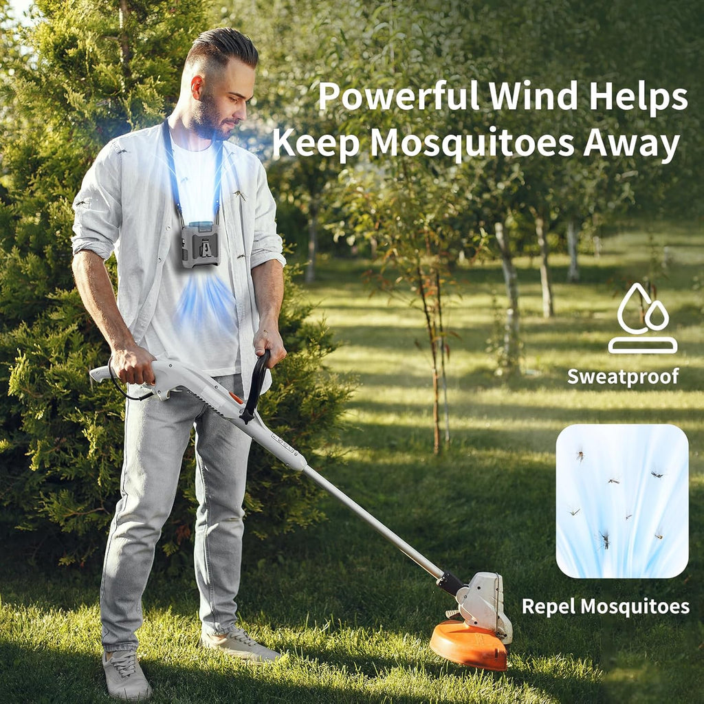 Portable Waist Fan – Rechargeable Wearable Clip-On Fan with 5 Speeds, Hands-Free Belt Fan, Built-In Flashlight, Up to 40 Hours Runtime for Camping, Travel, Work and Outdoor Activities