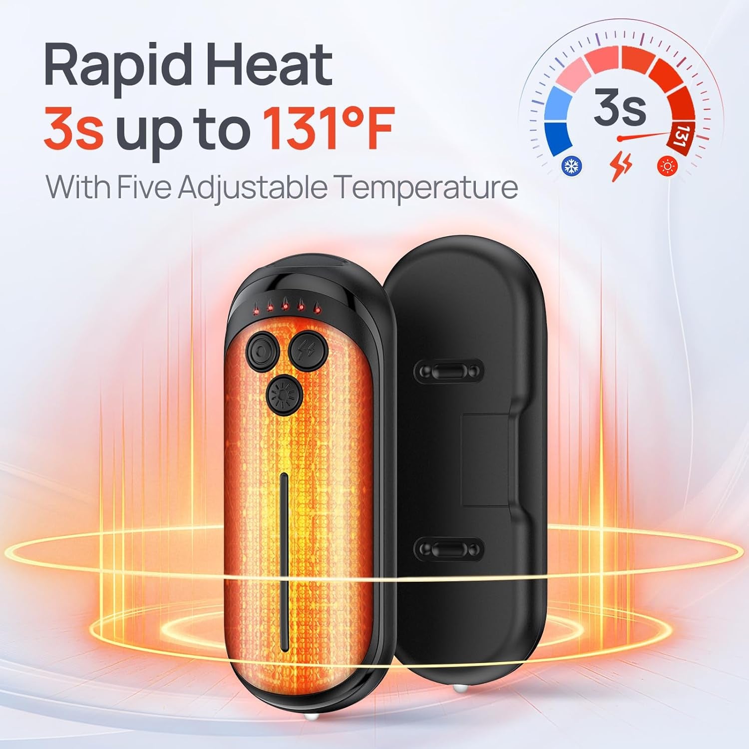 Rechargeable Hand Warmers 2 Pack, 6000mAh Electric Portable Pocket Heater with Smart Temperature Control for Outdoor Winter Use