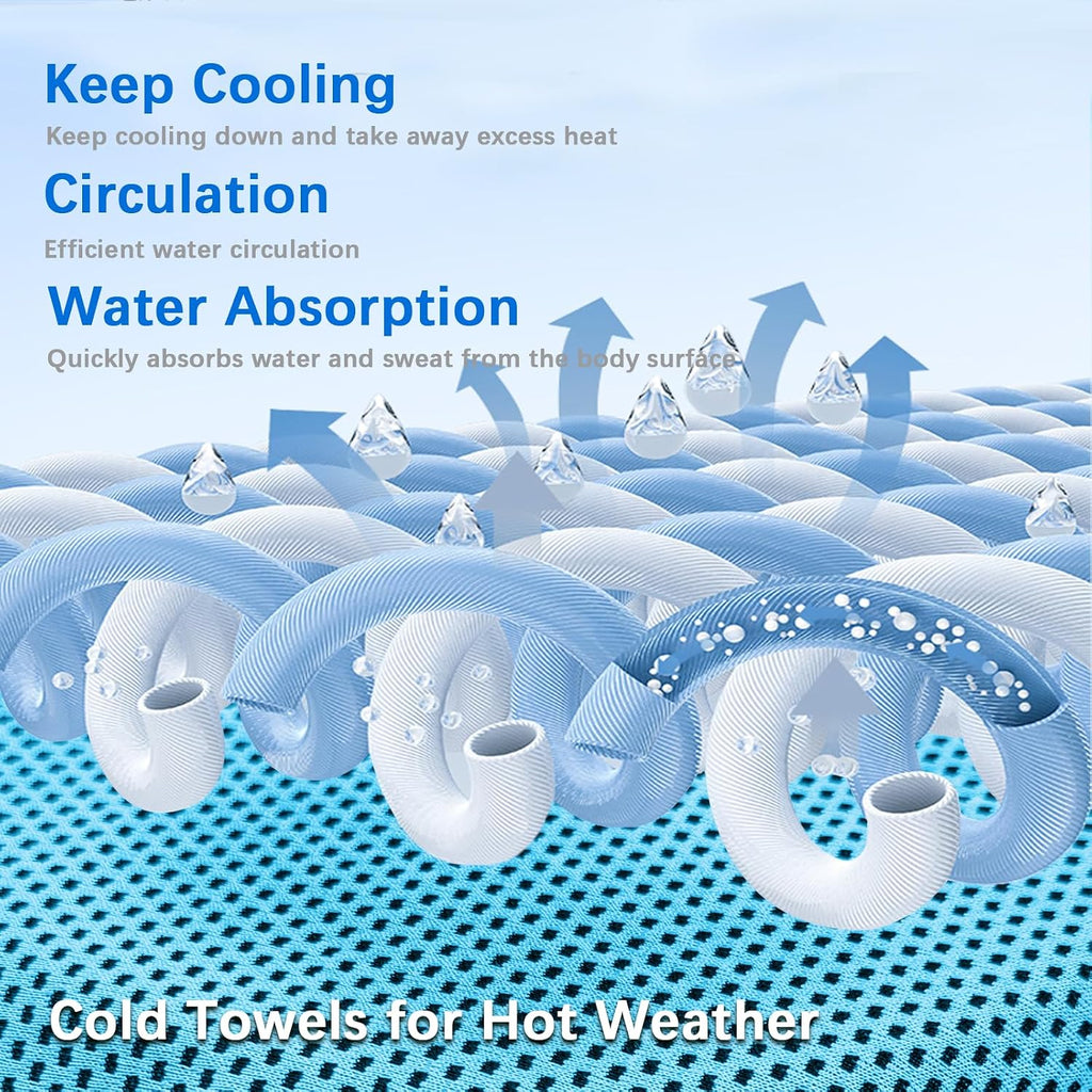4-Pack Cooling Towels for Neck and Face – Soft Breathable Microfiber Cooling Towels
