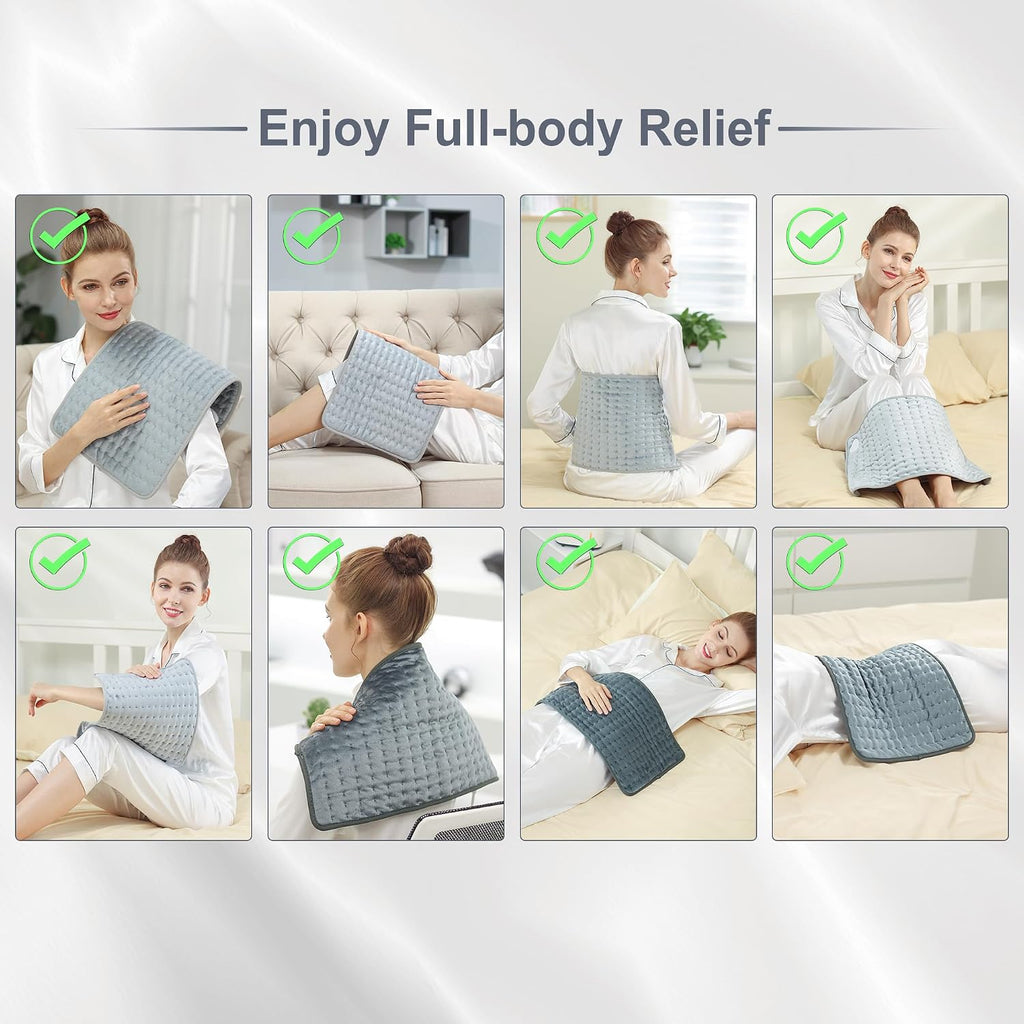 Electric Heating Pad for Back, Neck & Shoulders – 24 x 12-Inch Heating Pad