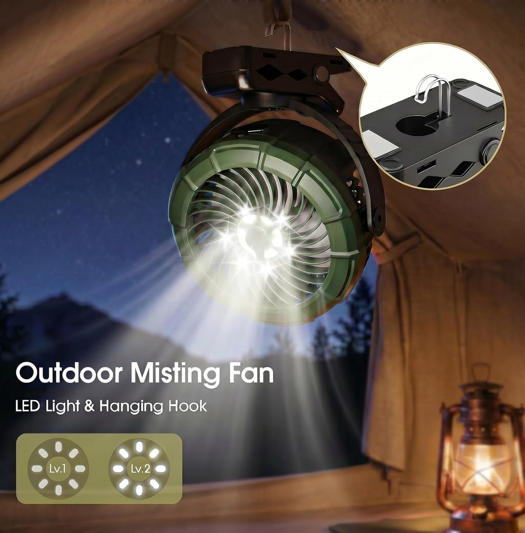 Misting Magnetic Fan – Rechargeable Portable Clip-On Fan with Cooling Mist