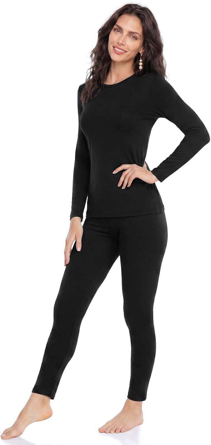 Women's Thermal Underwear Set – Fleece-Lined Long Johns Base Layer