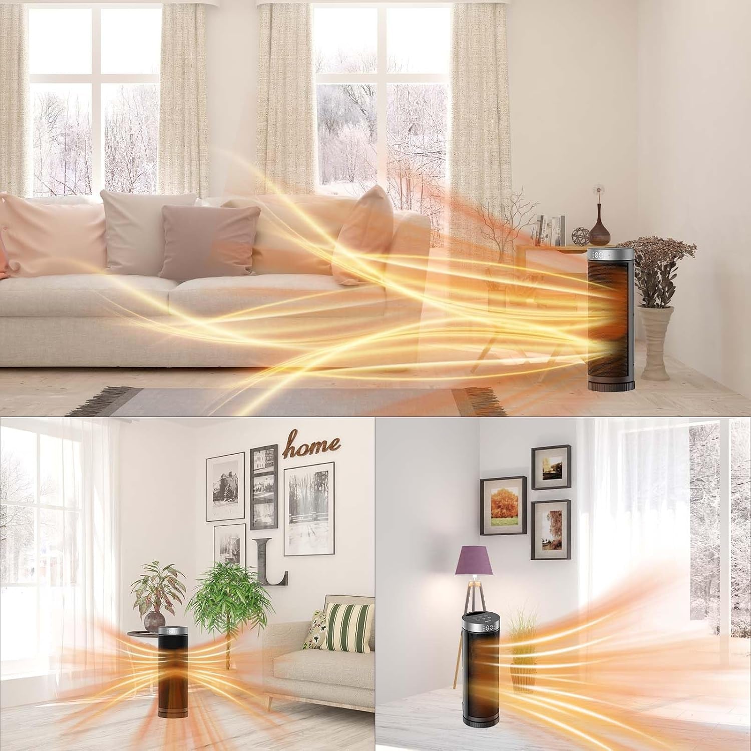 Portable Ceramic Fan Heater – Indoor Space Heater with Remote Control
