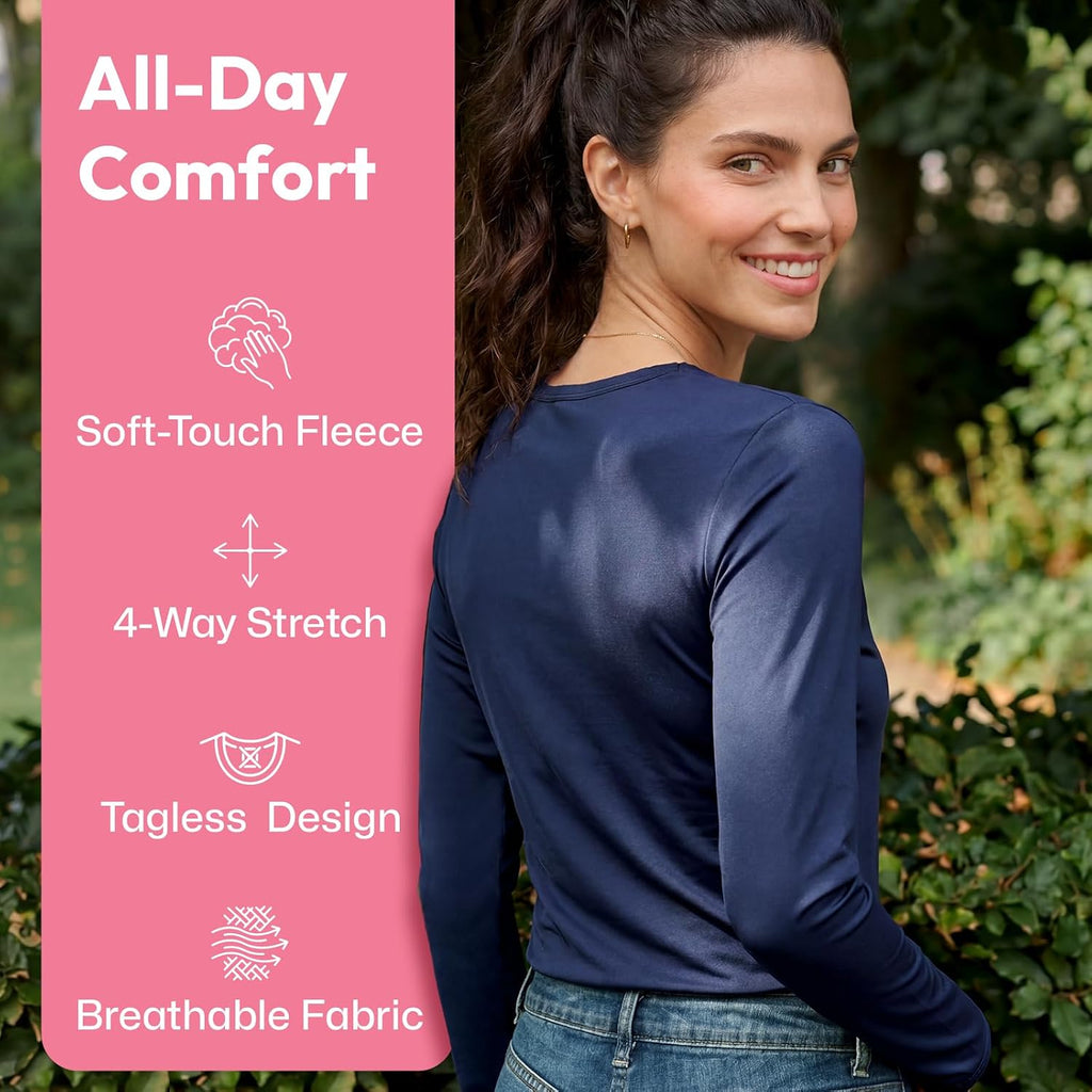 Women's Thermal Underwear Set – Fleece-Lined Long Johns Base Layer