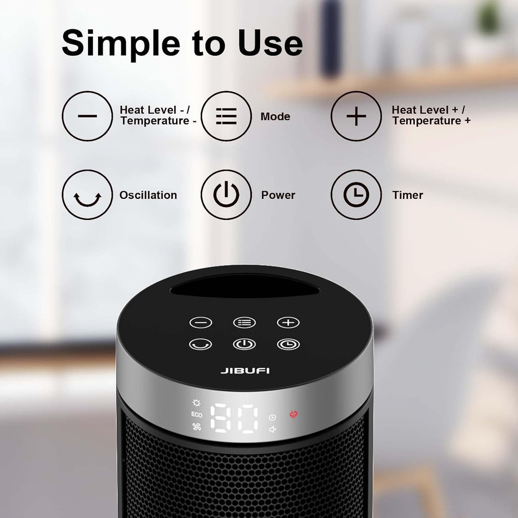 Portable Ceramic Fan Heater – Indoor Space Heater with Remote Control