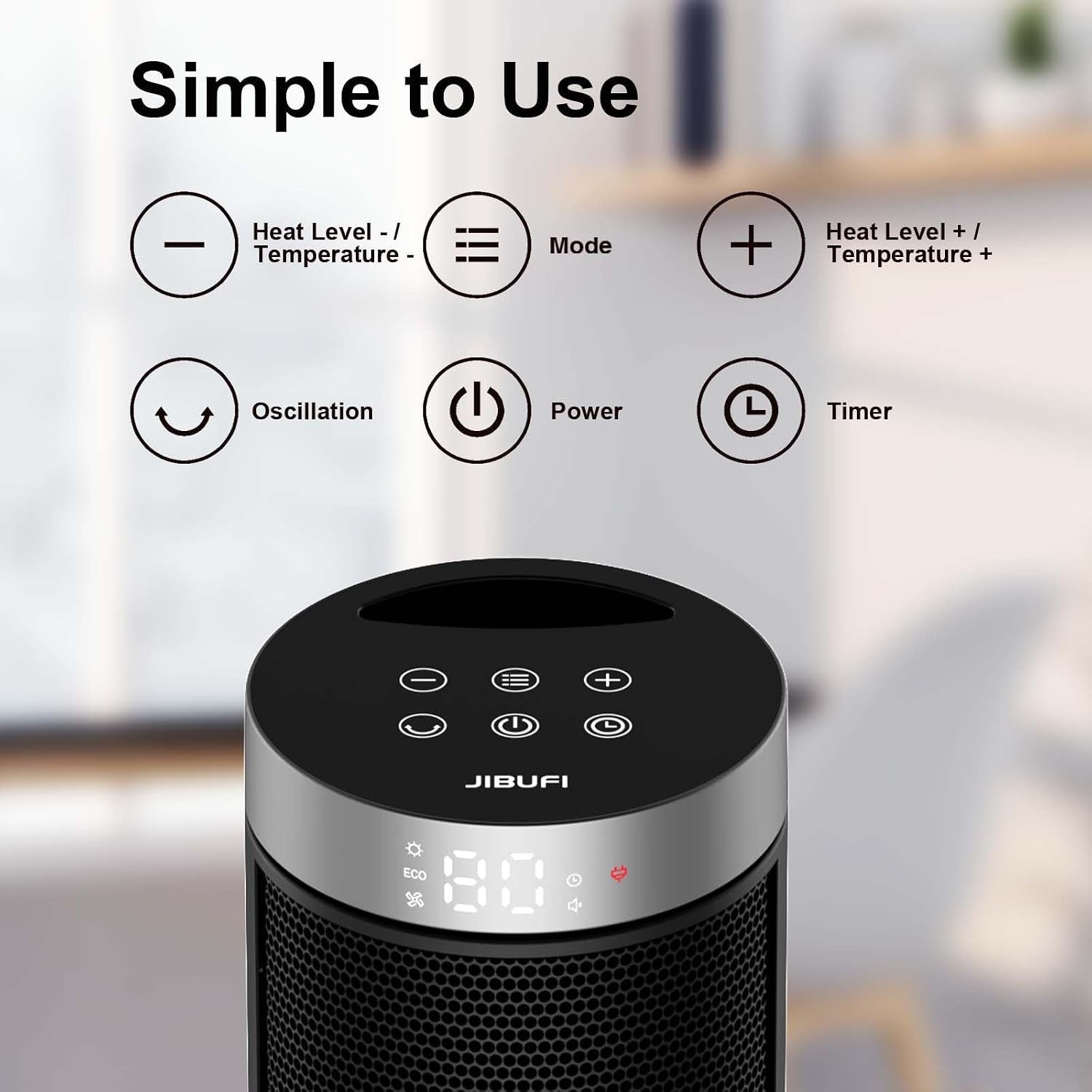 Portable Ceramic Fan Heater – Indoor Space Heater with Remote Control