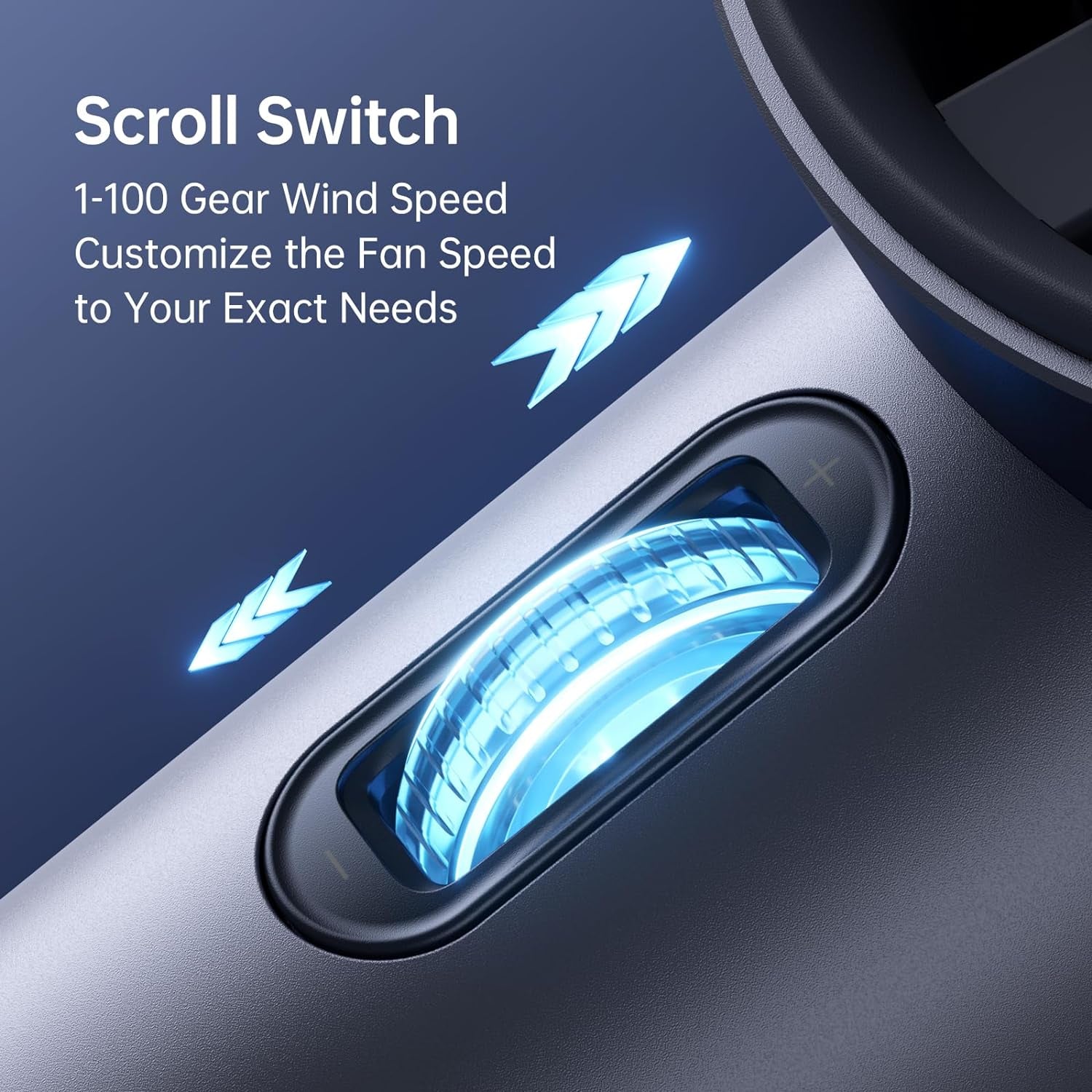 Portable Handheld Fan with 100 Speeds, Turbo Cooling, 3600mAh Rechargeable Battery, Digital Display, Mini Personal Fan for Travel & Outdoor Use