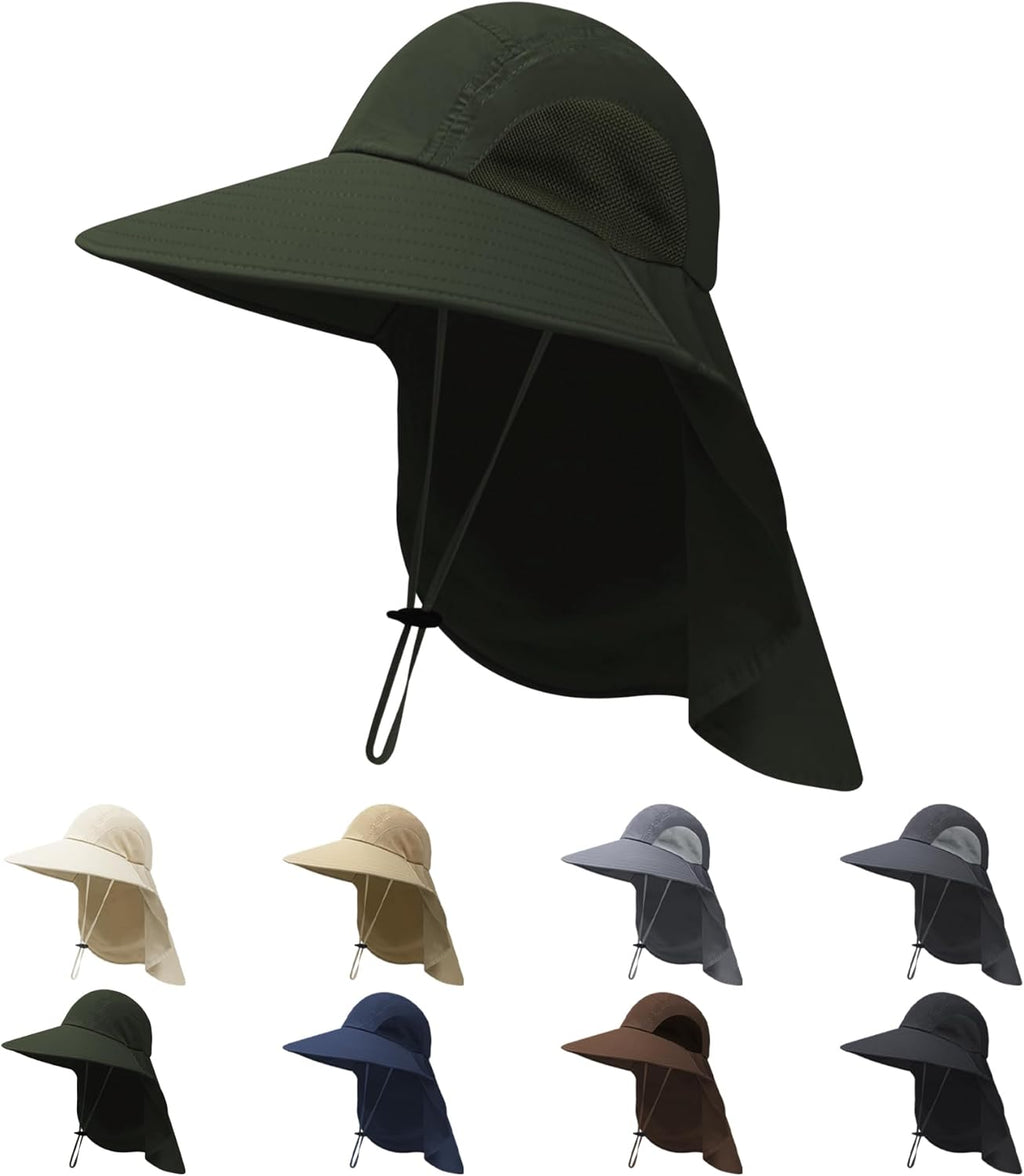 Sun Hat with Neck Flap for Men and Women – UPF 50+ UV Protection Wide Brim Bucket Hat for Fishing, Hiking, Safari and Outdoor Activities