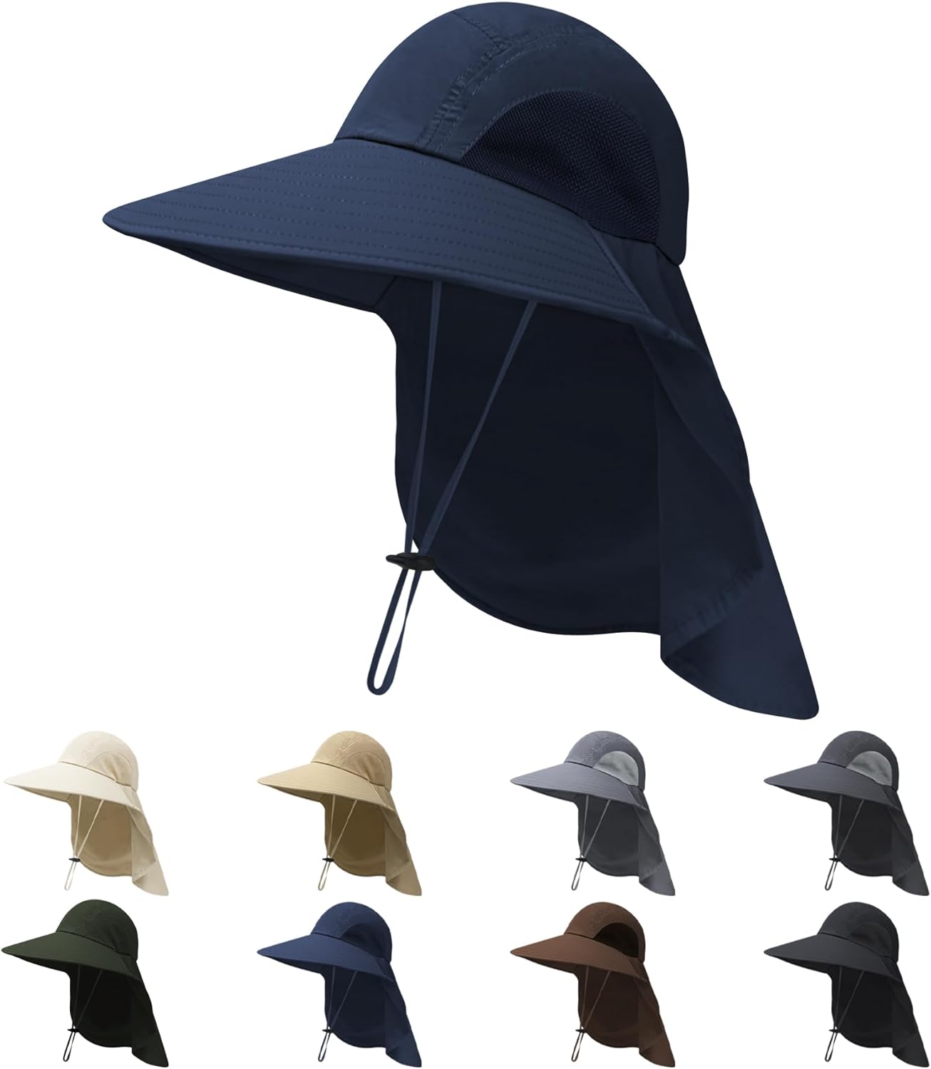 Sun Hat with Neck Flap for Men and Women – UPF 50+ UV Protection Wide Brim Bucket Hat for Fishing, Hiking, Safari and Outdoor Activities