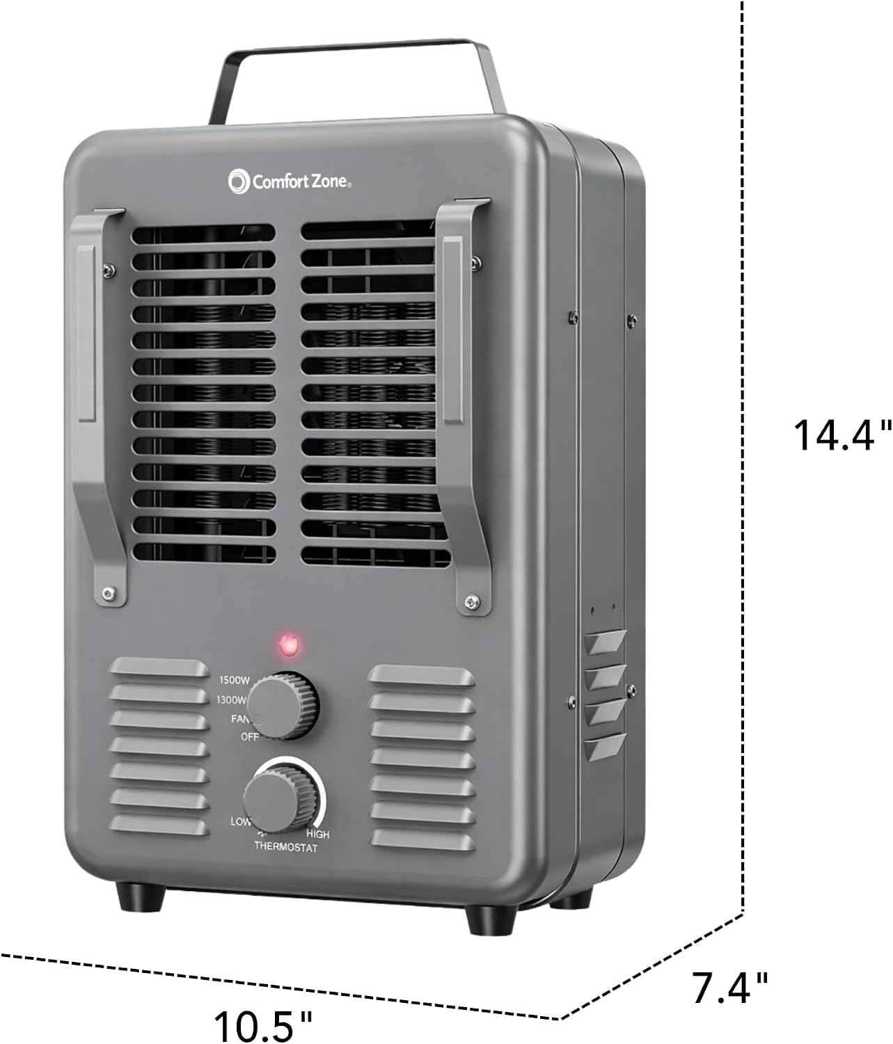 1500W Portable Utility Space Heater – Milkhouse Style Electric Heater with Adjustable Thermostat
