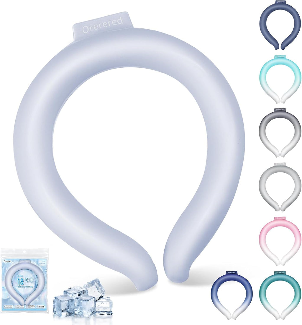 Ice Ring Neck Cooler, Gel Cooling Tube, Wearable Neck Wrap for Instant Summer Cooling & Heat Relief(Gradient Blue,L)