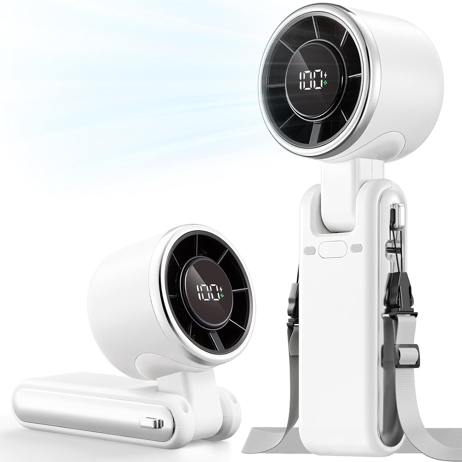 Portable Turbo Handheld Fan – 4000mAh Rechargeable Personal Fan with 5 Speed Settings