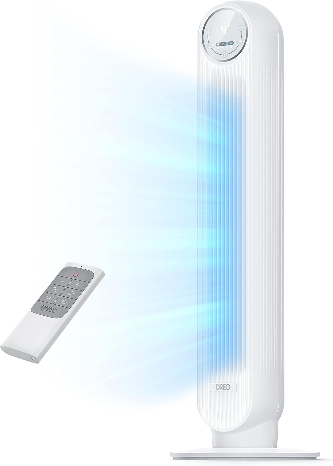 Bladeless Tower Fan for Bedroom – Quiet Oscillating Floor Fan with Remote Control, 8 Speed Settings, 4 Modes