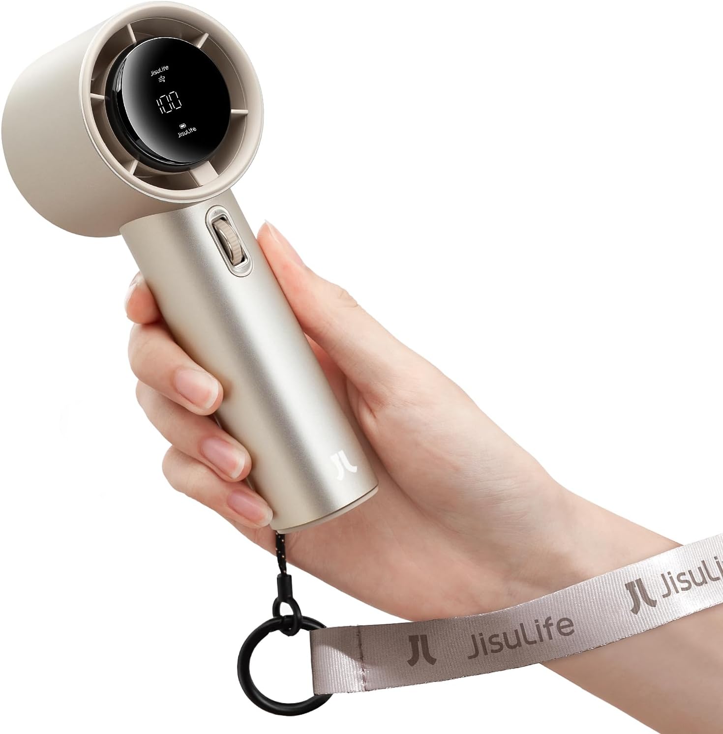 Portable Handheld Fan with 100 Speeds, Turbo Cooling, 3600mAh Rechargeable Battery, Digital Display, Mini Personal Fan for Travel & Outdoor Use