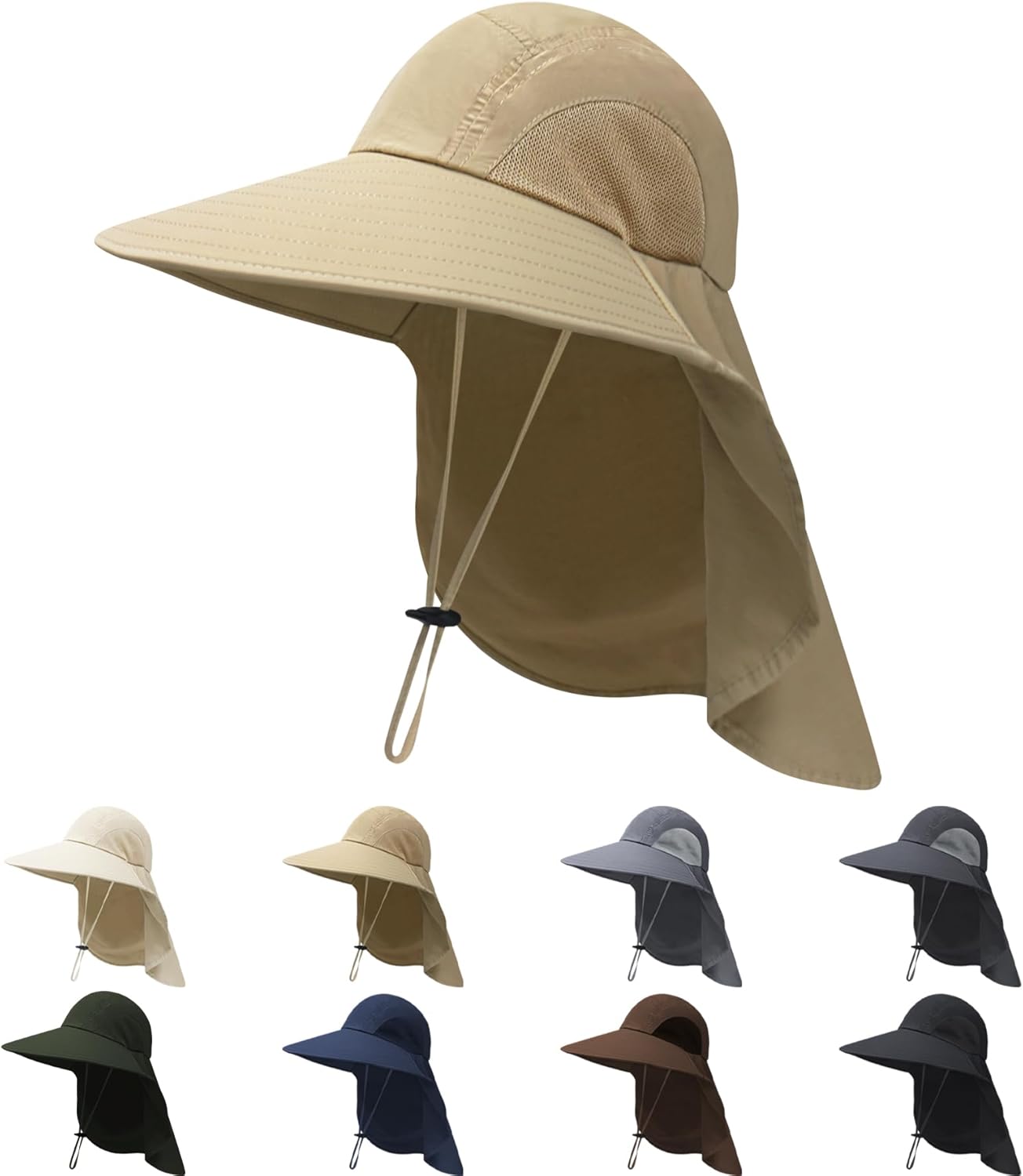 Sun Hat with Neck Flap for Men and Women – UPF 50+ UV Protection Wide Brim Bucket Hat for Fishing, Hiking, Safari and Outdoor Activities