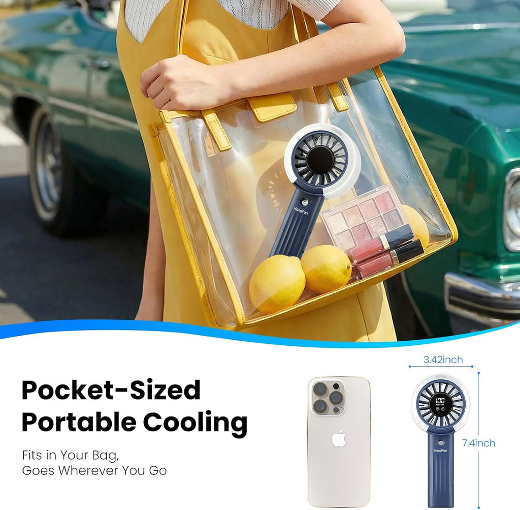 Portable Misting Fan – USB Rechargeable Handheld Cooling Fan with Water Mist Spray, LED Display, Powerful Quiet Airflow
