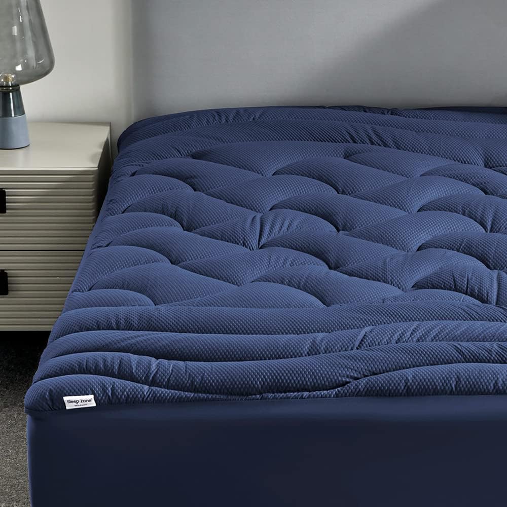 Cooling Twin Mattress Topper for Single Bed – Premium Zoned Mattress Pad Cover with Deep Pocket 8–21", Breathable Quilted Mattress Protector, Soft and Washable Bed Topper