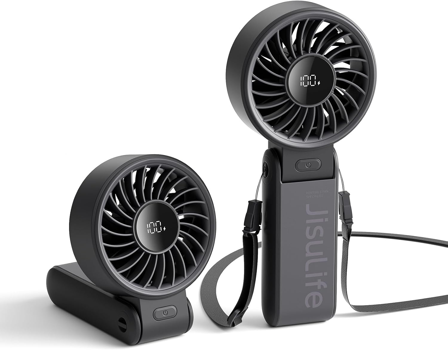 3-in-1 Portable Handheld Fan – 3600mAh Rechargeable Personal Fan with LED Display, 5 Speeds, Up to 13 Hours Runtime