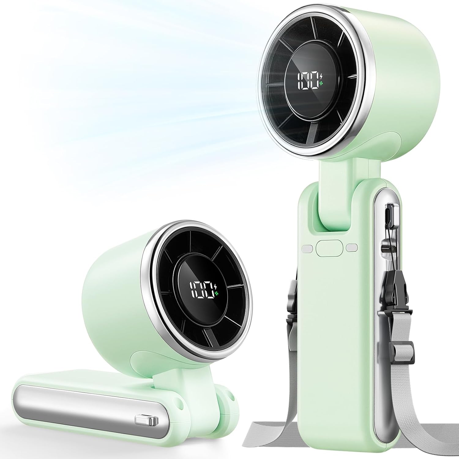 Portable Turbo Handheld Fan – 4000mAh Rechargeable Personal Fan with 5 Speed Settings