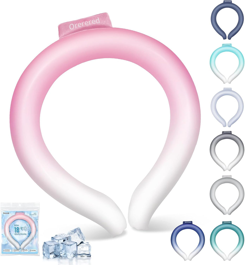 Ice Ring Neck Cooler, Gel Cooling Tube, Wearable Neck Wrap for Instant Summer Cooling & Heat Relief(Gradient Blue,L)