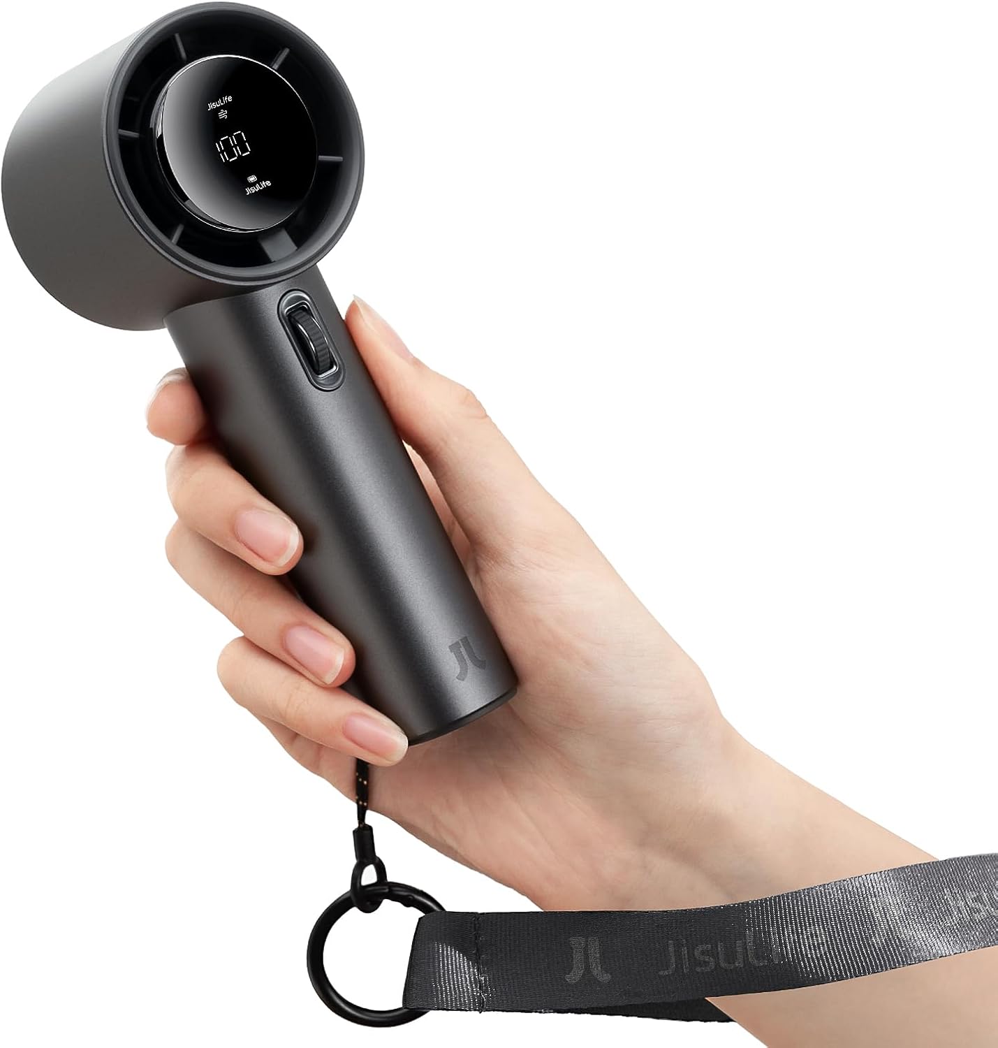 Portable Handheld Fan with 100 Speeds, Turbo Cooling, 3600mAh Rechargeable Battery, Digital Display, Mini Personal Fan for Travel & Outdoor Use