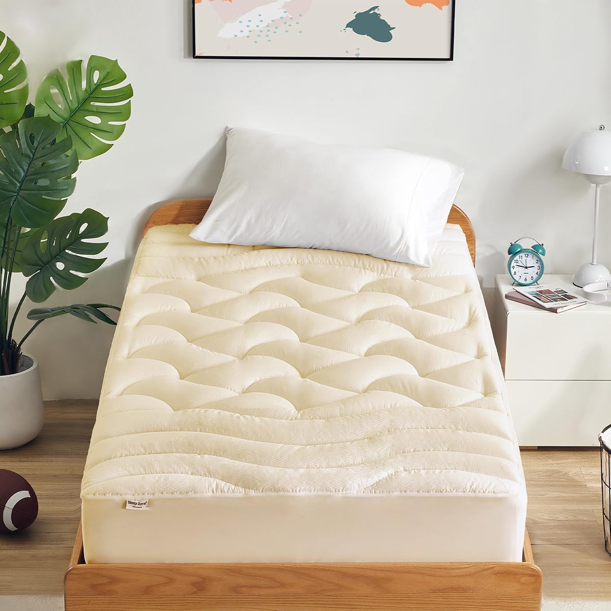 Cooling Twin Mattress Topper for Single Bed – Premium Zoned Mattress Pad Cover with Deep Pocket 8–21", Breathable Quilted Mattress Protector, Soft and Washable Bed Topper