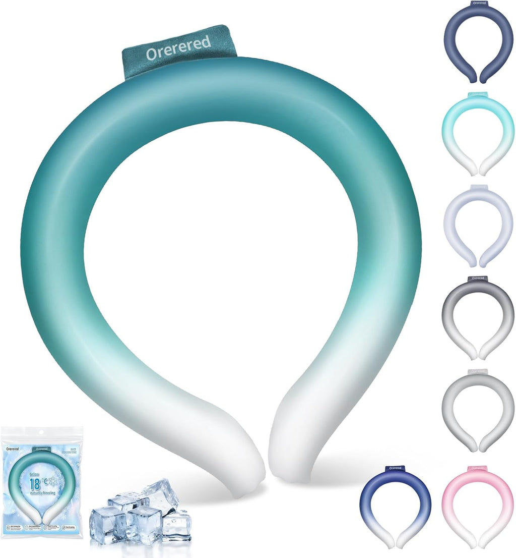 Ice Ring Neck Cooler, Gel Cooling Tube, Wearable Neck Wrap for Instant Summer Cooling & Heat Relief(Gradient Blue,L)