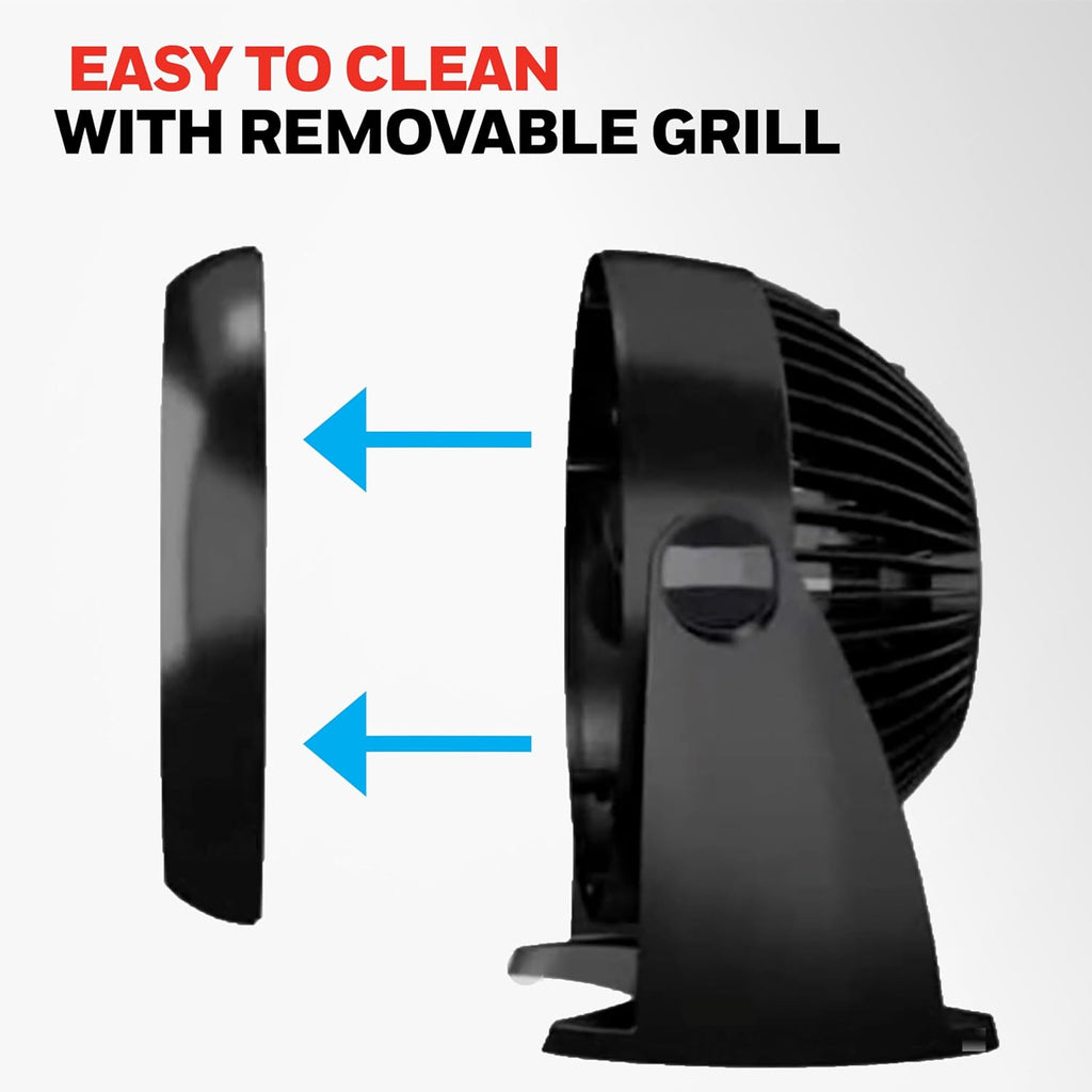 TurboForce Air Circulator Fan – Compact Tabletop Fan with 3 Speed Settings, 90° Pivoting Head, Quiet Personal Fan