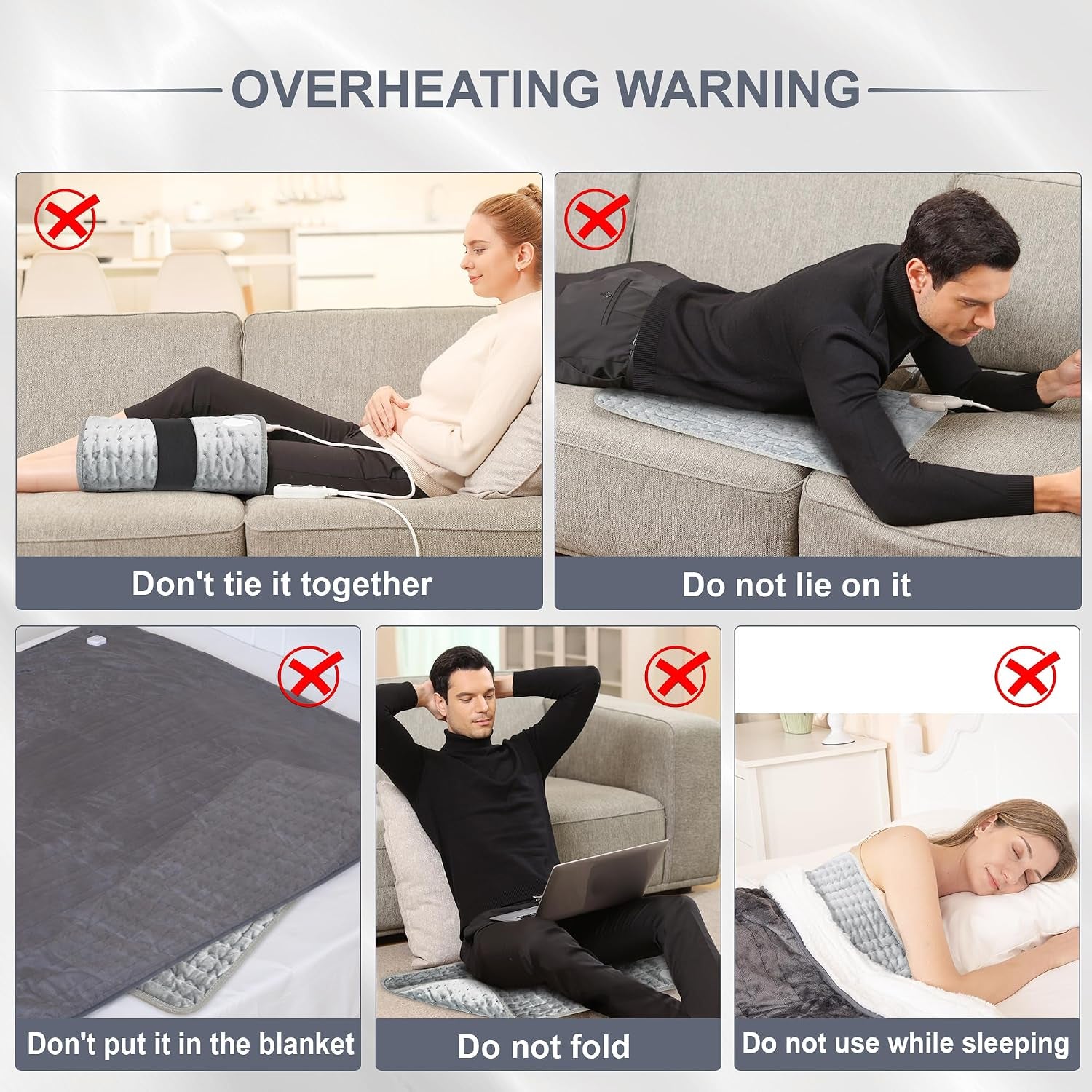 Electric Heating Pad for Back, Neck & Shoulders – 24 x 12-Inch Heating Pad