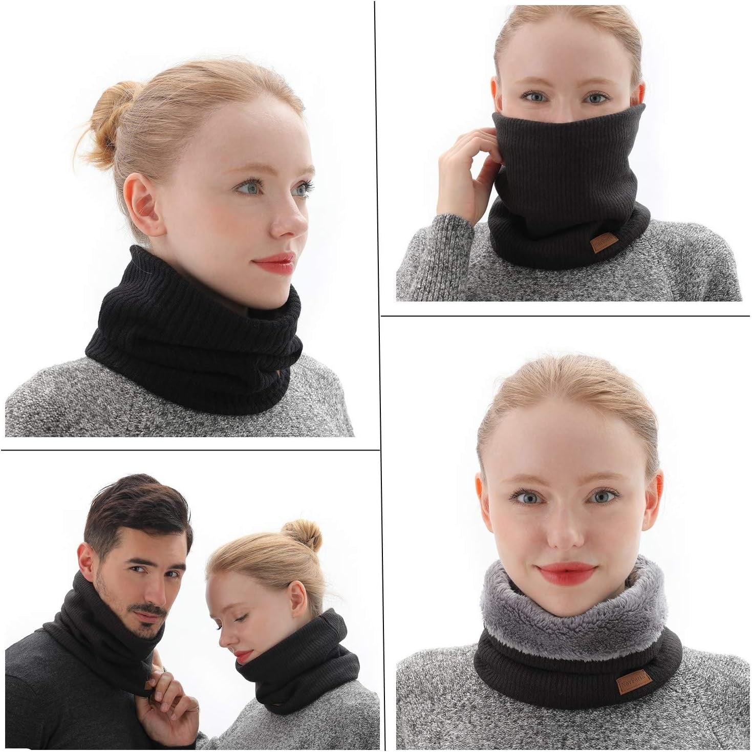 Winter Neck Warmer for Men & Women – Fleece-Lined Windproof Neck Gaiter Face Cover
