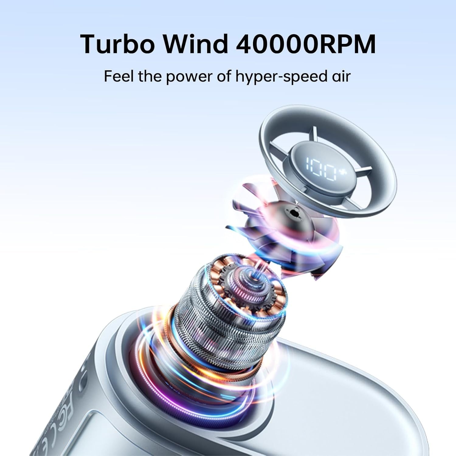 Portable Neck Fan, 100 Speeds, 40000 RPM Cooling, Rechargeable 4500mAh, 16H Runtime, LED Display – Hands-Free Personal Fan