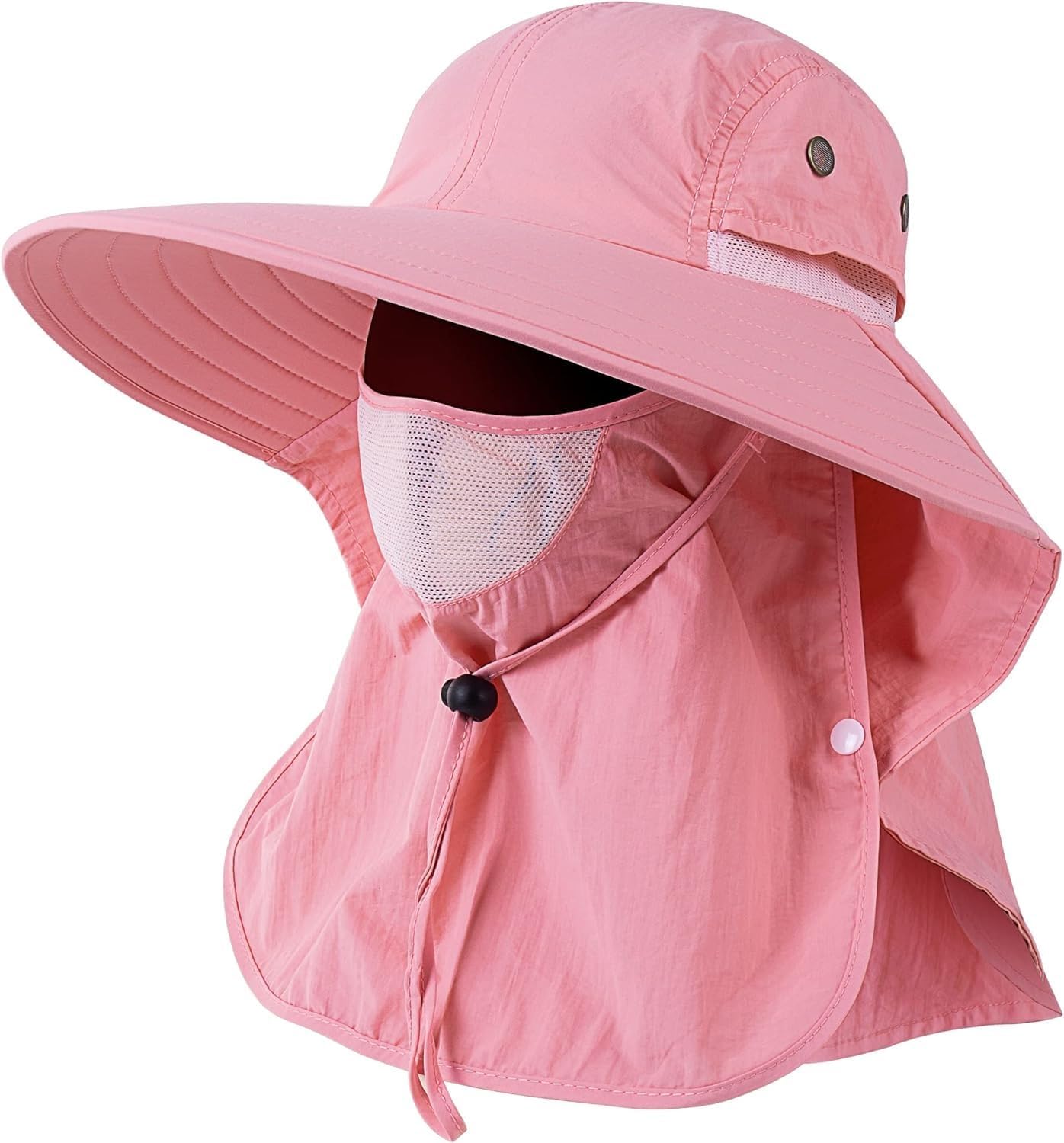Sun Hat with Face Cover and Neck Flap – UPF 50+ Wide Brim Fishing Hat for Men and Women, Full Coverage UV Protection for Hiking, Camping and Outdoor Activities