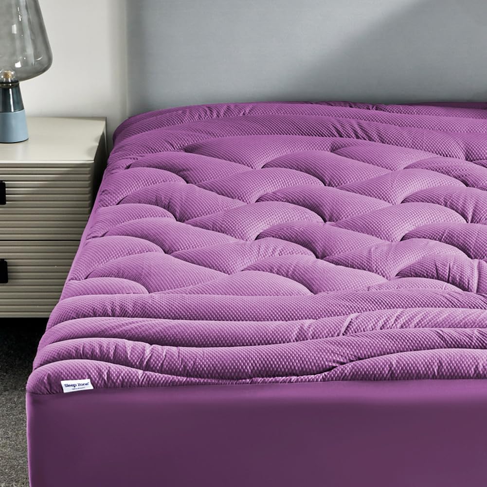Cooling Twin Mattress Topper for Single Bed – Premium Zoned Mattress Pad Cover with Deep Pocket 8–21", Breathable Quilted Mattress Protector, Soft and Washable Bed Topper