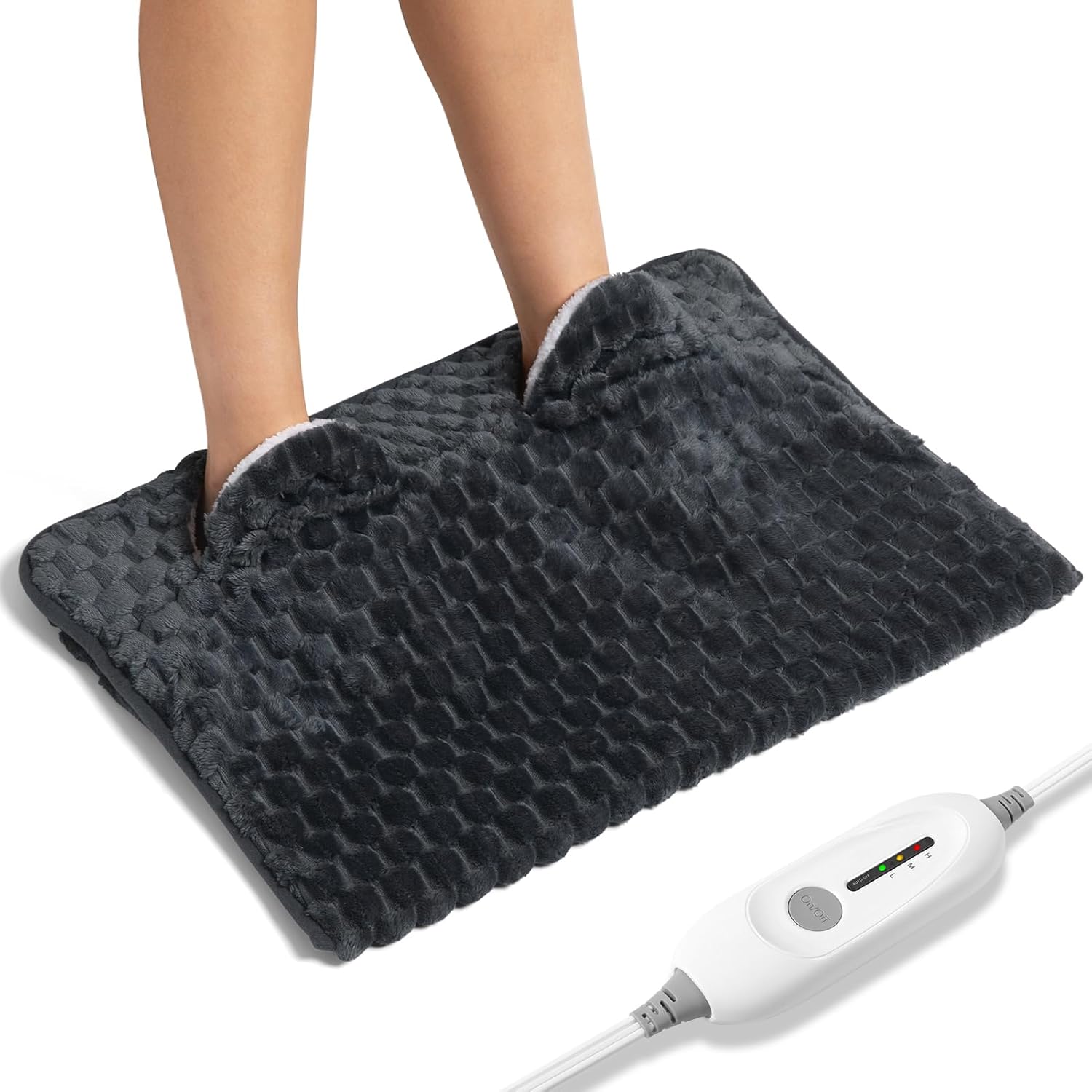 Electric Heated Foot Warmer – Soft Flannel Foot Heater with 3 Heat Levels, 2-Hour Auto-Off, Pocket Design for Feet, Abdomen, Cramps, and Pain Relief