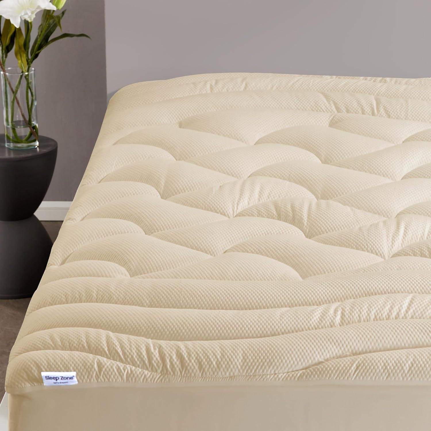 Cooling Twin Mattress Topper for Single Bed – Premium Zoned Mattress Pad Cover with Deep Pocket 8–21", Breathable Quilted Mattress Protector, Soft and Washable Bed Topper