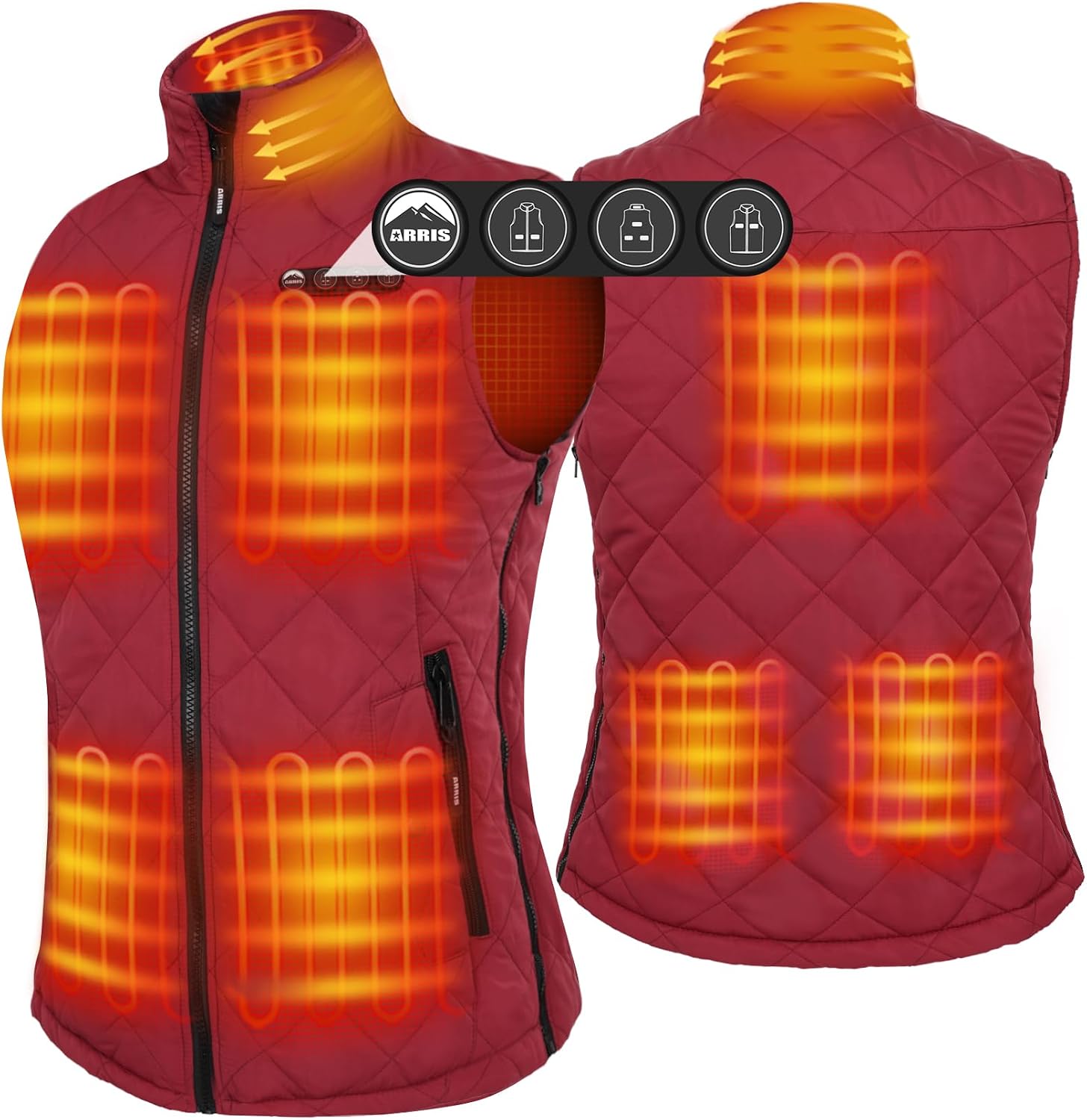 Women's Adjustable Heated Vest – Rechargeable Heated Vest with 7.4V Battery Pack