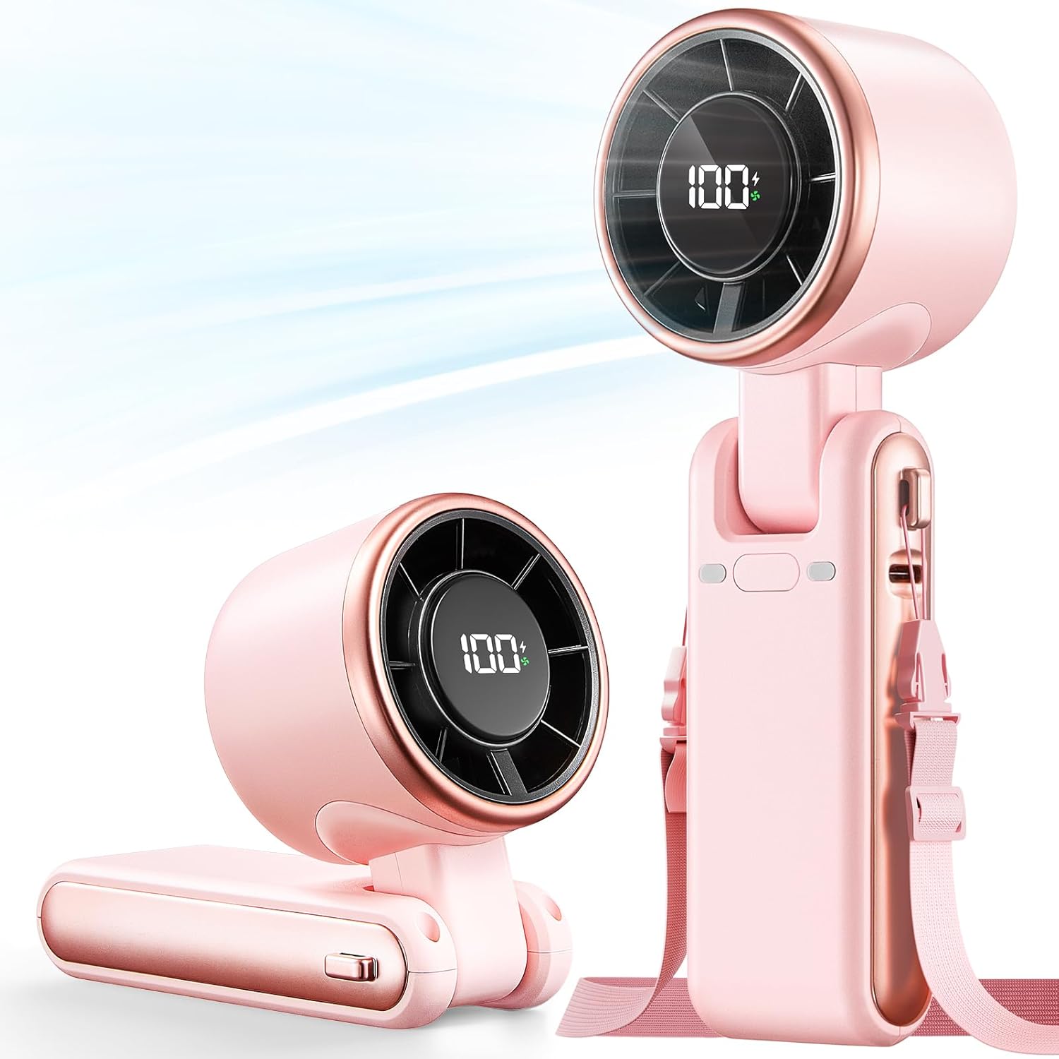Portable Turbo Handheld Fan – 4000mAh Rechargeable Personal Fan with 5 Speed Settings