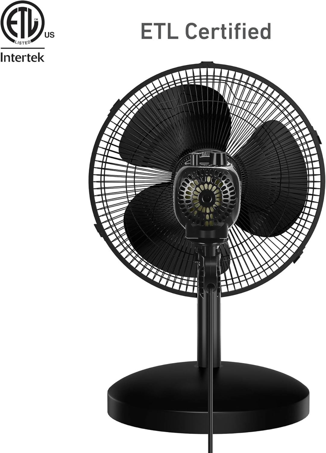 Oscillating Table Fan – Quiet Personal Desk Fan with 3 Speed Settings, 75° Wide-Angle Oscillation, 15° Adjustable Tilt